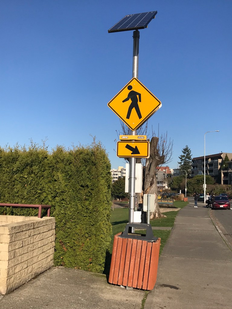 A solar panel captures the sun's rays, storing its precious energy. (Kirkland, Washington)